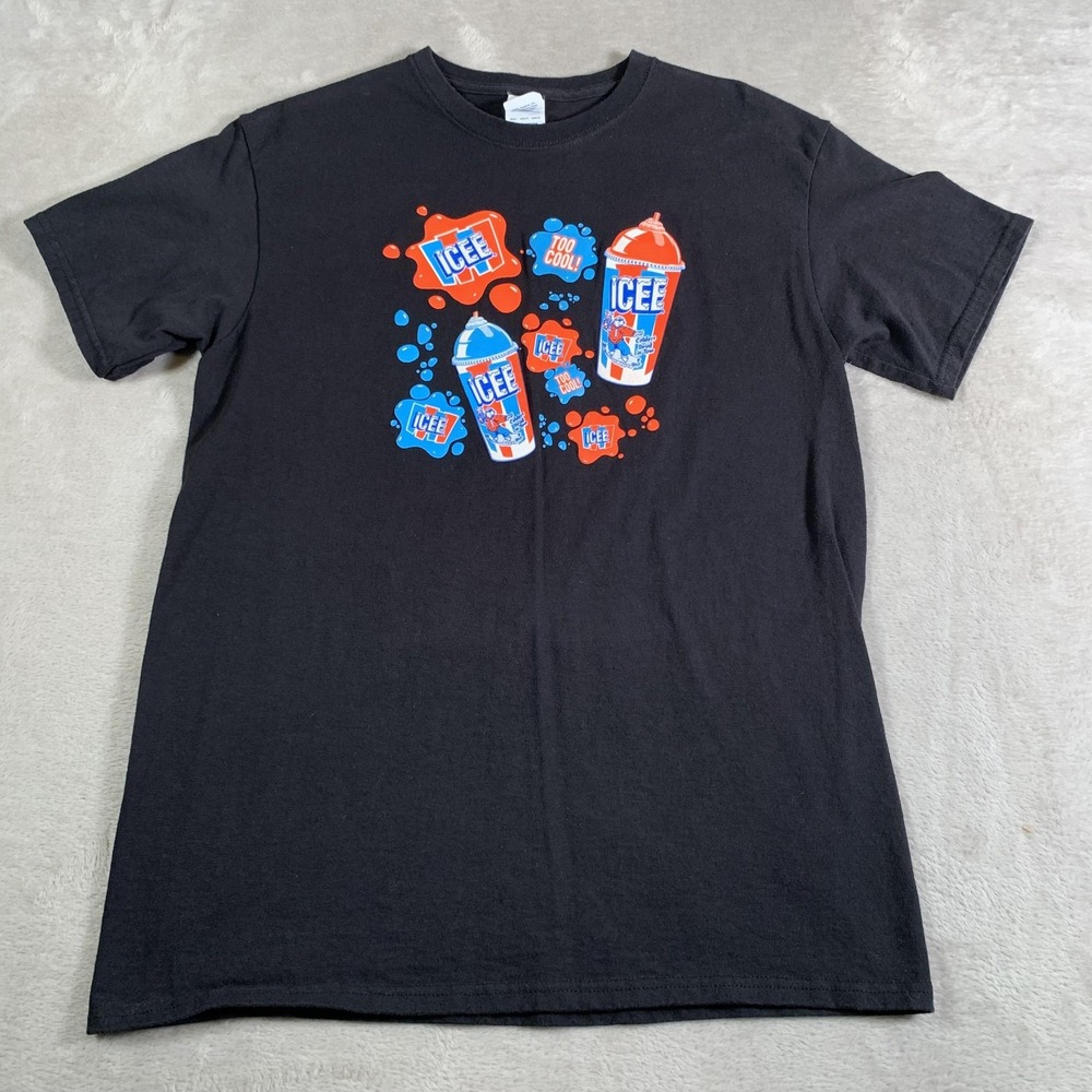 ICEE Shirt Mens Medium Black Delta Slushie Tee Too Cool Retro Graphic Cotton